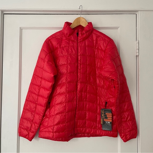 BNWT Goldwin Fly Air Down Jacket in Fire Red SZ Small - Picture 1 of 5